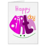 Happy Birthday with smile greeting card