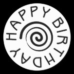 Happy Birthday with spiral stickers