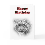 Happy Birthday with tiger on card