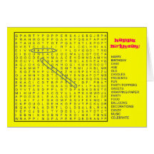 HAPPY BIRTHDAY Word Search Greeting Cards