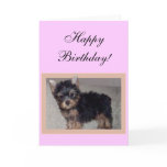 Happy Birthday Yorkie puppy greeting card