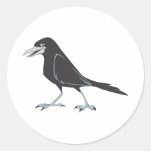 Happy Black Raven Bird Stickers
