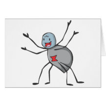 Happy Black Widow Spider Cartoon Greeting Cards