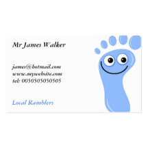 Happy Blue Feet, Mr James Walker, Business Card