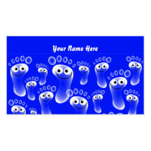 Happy Blue Feet, Your Name Here Business Card Template