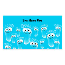 Happy Blue Feet, Your Name Here Business Card Template