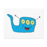 happy blue goofy monster post cards
