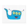 happy blue goofy monster post cards