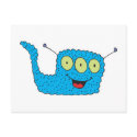 happy blue goofy monster postcards