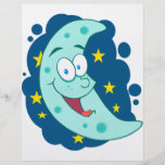 happy blue moon cartoon character full color flyer