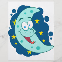 happy blue moon cartoon character full color flyer