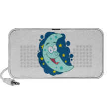 happy blue moon cartoon character laptop speakers