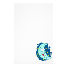 happy blue moon cartoon character personalised stationery