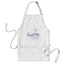 happy blue whale apron