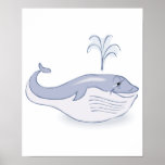 happy blue whale posters