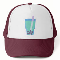 Happy Boba Tea Bubbles Trucker Hats