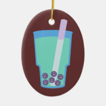 Happy Boba Tea Bubbles Ornaments