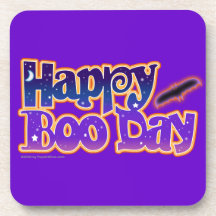 HAPPY BOO DAY HALLOWEEN CORK COASTER