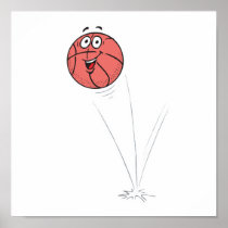happy bouncing basketball posters