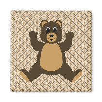 Happy Brown Bear Diamonds Magnet