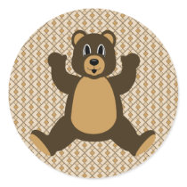 Happy Brown Bear Diamonds Sticker