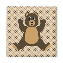Happy Brown Bear Dots Magnet