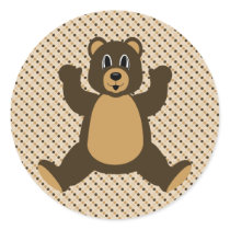 Happy Brown Bear Dots Sticker
