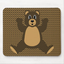 Happy Brown Bear Pattern Mousepad