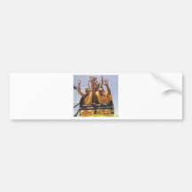 Happy buddhist monks on a roller coaster bumper sticker