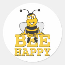 Happy Bumble Bee Stickers