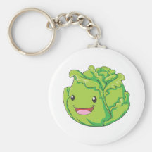 Happy Cabbage Vegetable Smiling Key Chains