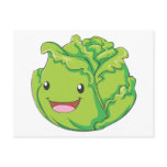 Happy Cabbage Vegetable Smiling postcards