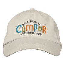 Happy Camper Personalise Embroidery Hat Embroidered Baseball Cap