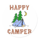 HAPPY CAMPER ROUND STICKER