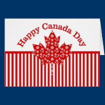Happy Canada Day Floral Maple Leaf cards