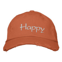 "Happy" Cap Embroidered Baseball Caps