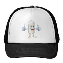Happy cartoon chalk stick man mesh hat