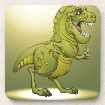 Happy Cartoon Dinosaur Giving the Thumbs Up! Coaster