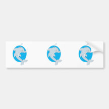 happy cartoon dolphin bumper sticker