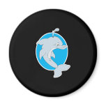happy cartoon dolphin magnets