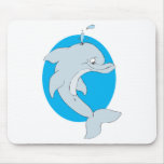 happy cartoon dolphin mousepads