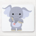 Happy Cartoon Elephant Mousepad