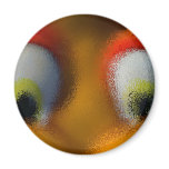 Happy Cartoon Eyes, Yellow, playground starfish Refrigerator Magnet