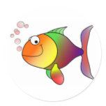 Happy Cartoon Fish stickers