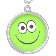 Happy cartoon smiley face necklace