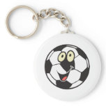 happy cartoon soccer ball keychains