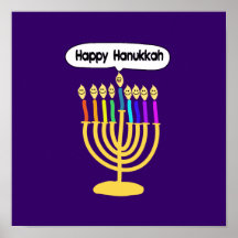 Happy Channukah Menora / Chanukia Poster