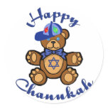 Happy Chanukah Teddy Bear Stickers