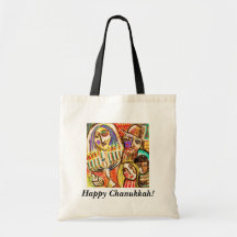 Happy Chanukkah Gift/Tote Bag - Jewish Festival