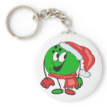 Happy christmas bowling ball wearing a santa cap